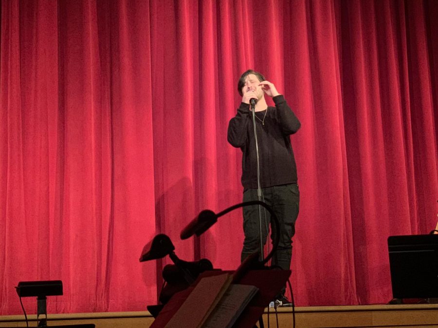 Singer Hariz performing  for PHS students.