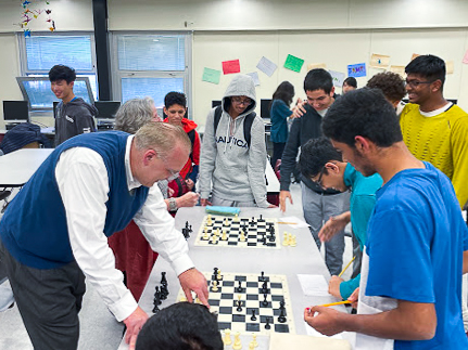 Expert Chess Player, Professor Goeller challenges PHS students to a simul