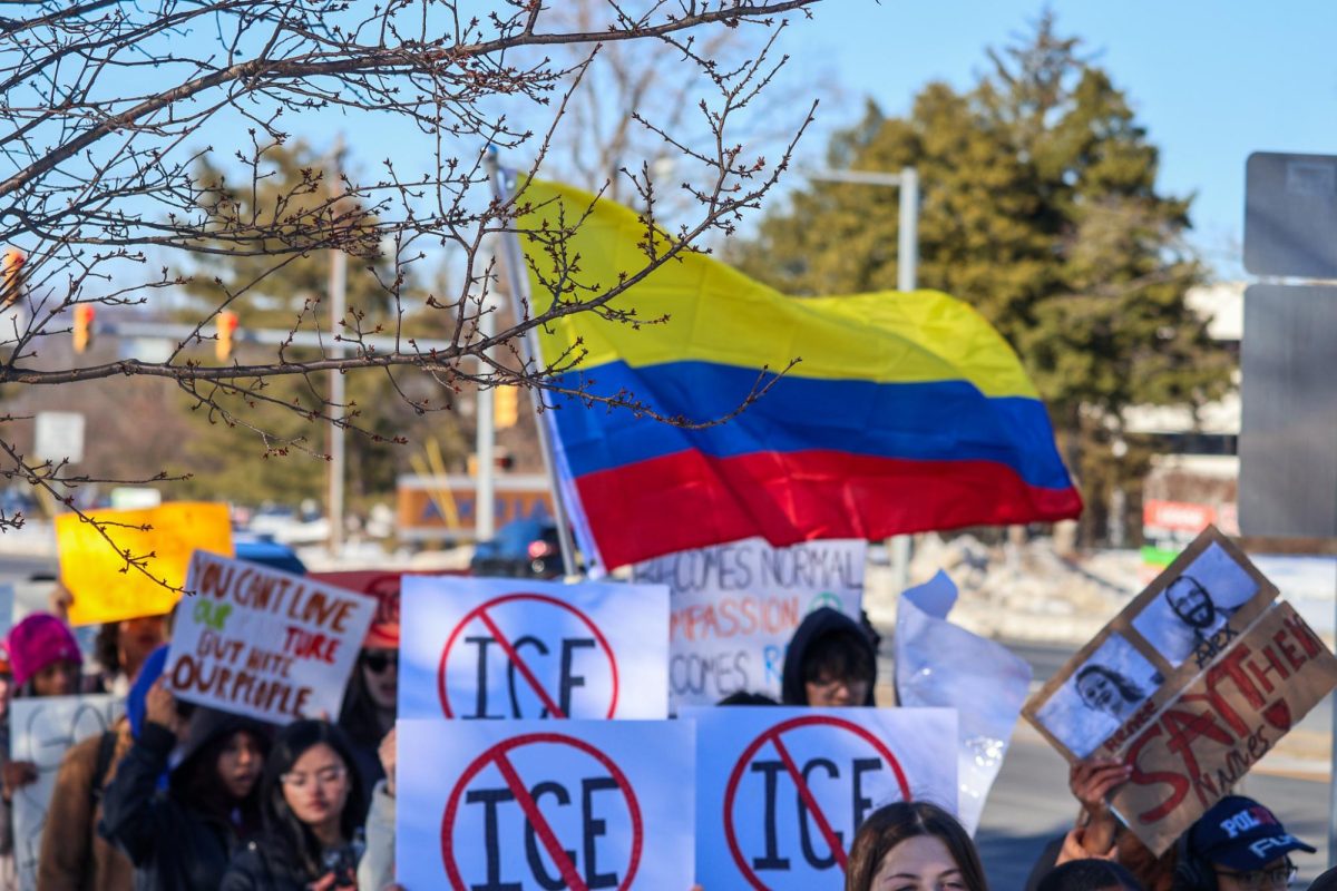 Piscataway students march from the high school to the town municipal building