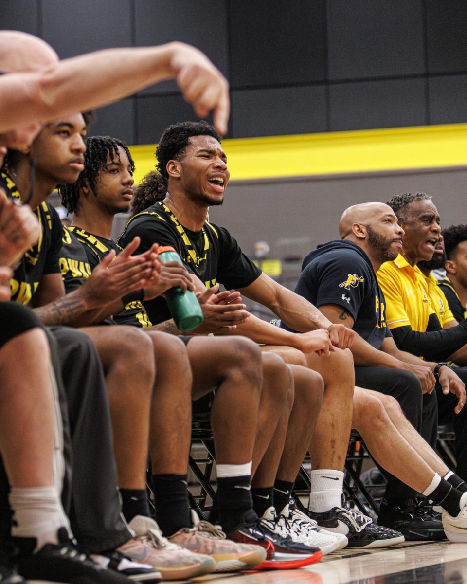 The team bench celebrating
